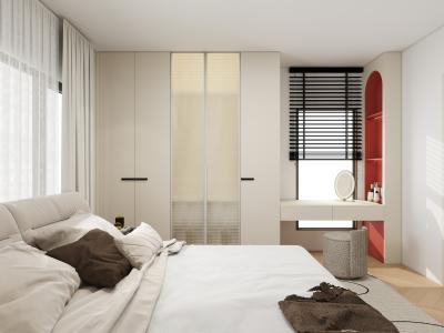 中国 Modern Storage Bedroom Furniture Customized Closet Glass Door Walk In Wooden Wardrobe With Mirror 販売のため