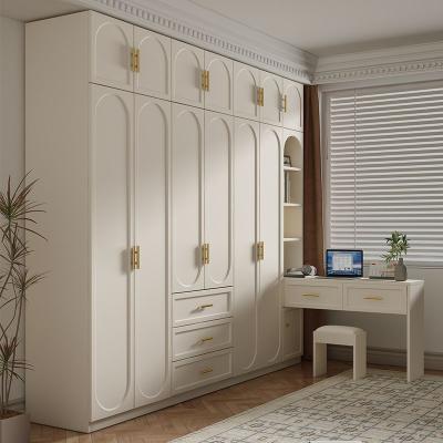 China French Style 18mm Melamine Mdf Board White Wardrobe Bedroom Home Solid Wood Wardrobe for sale