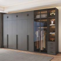 China Custom Hotel Designer Modern Black Wardrobe Armoire Wood Wardrobe Closet Cabinet Wood Wardrobe for sale