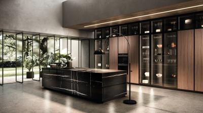 China Modern Custom High Gloss Lacquer Luxury Modern Kitchen Cabinets For Household for sale