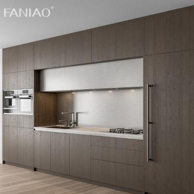 China Modern Wooden Kitchen Cabinet Designs 304 Stainless Steel Kitchen Cabinet For Villa for sale