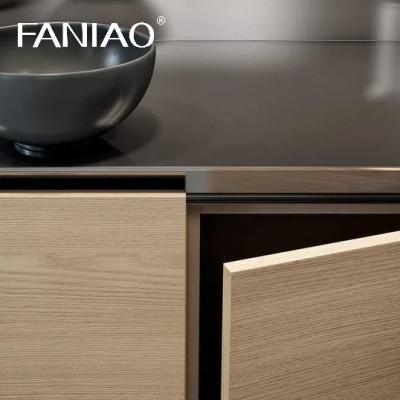 China Wood Grain Stainless Steel Kitchen Cabinets Modern Smart Design Modular Metal Cabinets Kitchen And Kitchen Furniture for sale