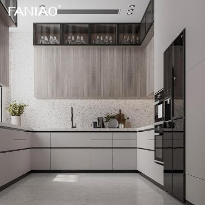 China Factory Direct Supply Kitchen Furniture Manufacturer Wood Melamine Kitchen Cabinet for sale