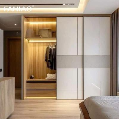 China Hotel Project Wardrobe Manufacturer Hotel Bedroom Customized Sliding or Hinged Doors Wardrobe for sale