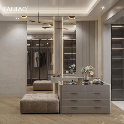 China Luxury Modern Armarios Bedroom Furniture Set Furniture Cabinets Clothes Closet Walk In Closet With Mirror Wardrobe for sale