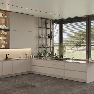 China Cocina inteligente de madera maciza armario blanco laca melamina construido diseño moderno armario de cocina personalizado villa conjunto completo en venta