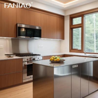 China New Industrial Design Stainless Steel 304 Kitchen Cabinets Island With Sink And Faucet for sale