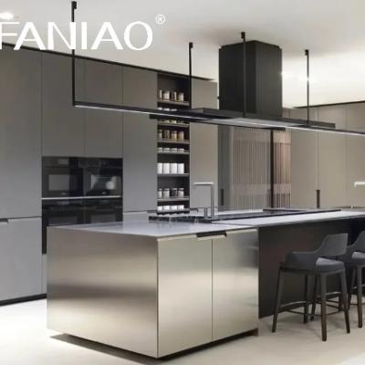 China Smart Stainless Steel Kitchen Cabinet Interior Design Custom Metal Aluminium Kitchen Cabinet For Middle East for sale