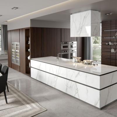 China Wholesale Engineered Wood Veneer Kitchen Cabinets in Contemporary Style for Modern Constructions for sale