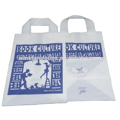 China Custom made widely used disposable fashion plastic top quality shopping bag with you own logo for sale