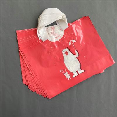 China Recyclable Custom Biodegradable Soft Loop Handle Plastic Shopping Bags , Durable Plastic Bag for sale