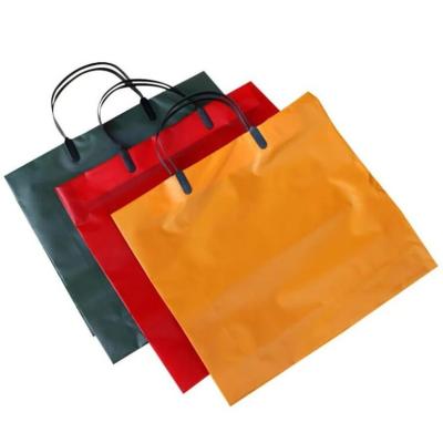 China Recyclable Luxury Custom Printed Clip Handle Shopping Plastic Bag For Food for sale