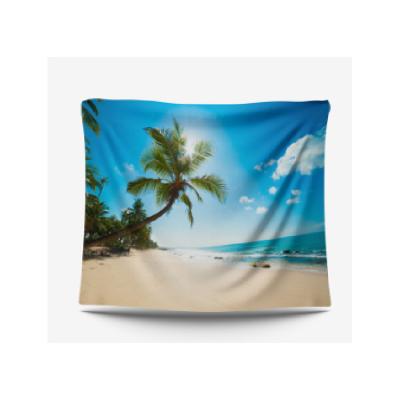 China Custom Jacquard Beach 3D Sublimation Printed Home Wall Hanging Art Tapestry Tropical Blanket For Bedroom Wall for sale