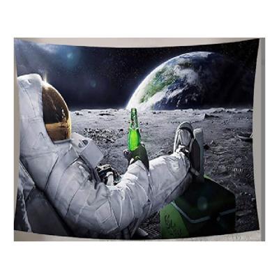 China 2022 New Art Indoor Decorations Moon Sputnik Jacquard Pattern Blanket Home Decor Wall Tapestry for sale