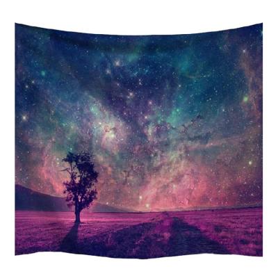 China Wearable Covering Romantic Blue and Rose Paradise Art Decorative Jacquard Home Decor Tapestry for sale