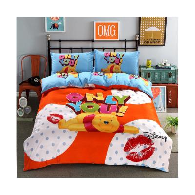 China High Quality Famous Brand 3D Folded Cute Cartoon Printed 100% Cotton Bed Sheets 3pcs Bedding Set Comforter Sheet Cover For Kids for sale