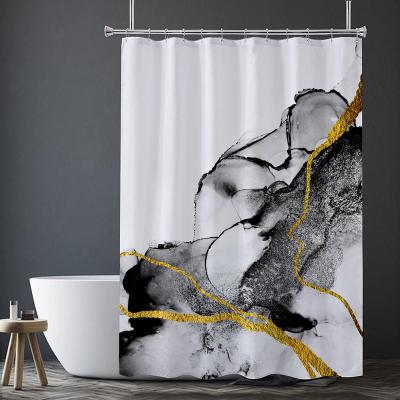 China Viable Designer Spring Shower Curtain Set Waterproof Fabric Sublimation Colorful Bathroom Shower Curtain With Poles And Hooks for sale