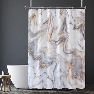 China Durable Custom Nordic Eco-Friendly Durable Fabric Rust Free Rust Hooks Rust Resistant Polyester Fabric Premium Shower Curtain for sale