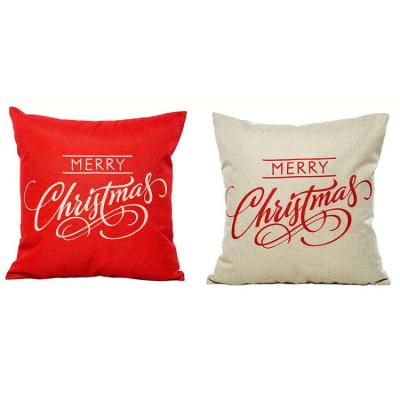 China Wholesale High Quality Anti-Static Brand Custom Label Printing Tile Blanket Canvas Sublimation Christmas Cushion Cover for sale