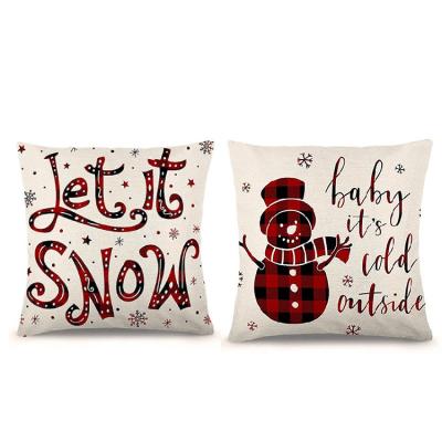 China Brand Label 45*45cm Cushion Cover Christmas Anti-Static Custom Pattern Digital Printing Pillowcase Sublimation Linen Cushion Cover for sale