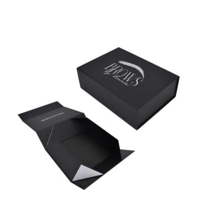 China Other Luxury Magnetic Cardboard Packaging Box Black Full Folding Paper Gift Packaging Box for sale