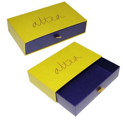 China Handmade Luxury Custom Drawer Box With Puller Gift Box With Tissue Paper for sale