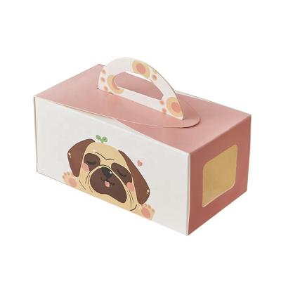 China Recyclable Luxury Handmade Cake Packaging Paper Box With Window for sale