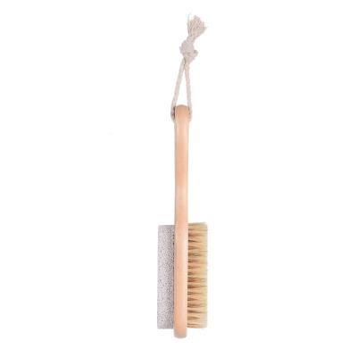 China Natural Custom Logo Pumice Stone Callus Remover Bristle Double Sided Nail Brush for Hand and Foot Brush Care Nails and Cleaning Toenail for sale