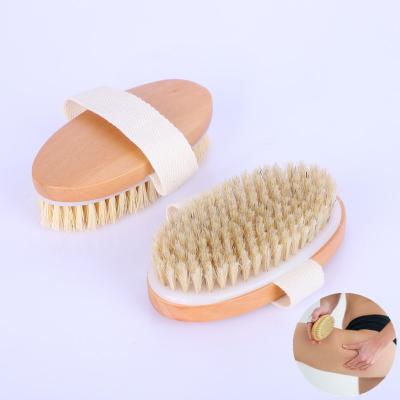 China EXFOLIATING Home Use Shower Body Brush Deep Cleaning Boar Hair Material Wooden Bath Brush for sale