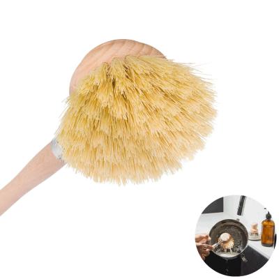 China Eco-friendly sustainable toilet brush wooden toilet brush made of strong beech hemp bristles for sale