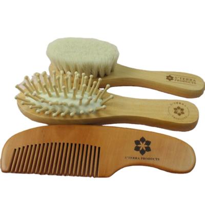 China Baby Hair Brush and Conb Home Wooden Set for Newborn and Toddler Girl or Boy for sale