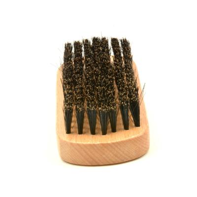 China Wholesale Rectangle Shape Beards Factory Barber Shop Custom Logo Beech Stiffen Premium Wooden Beard Brush for sale