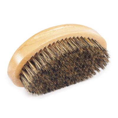 China Beards Logo Beech Wood Boar Bristle Custom Eco-Friendly Professional Curved Wave Beard Brushes for sale