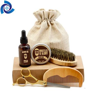 China OEM Private Label Beard Oil Healthy Beard Grooming Kit For Men Mustache Care With Wooden Comb for sale