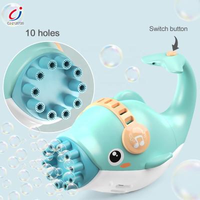 China 10 Hole Summer Outdoor Electric Toy Gun Plastic Hot Selling Automatic Bubble Gatling Machine For Kids for sale