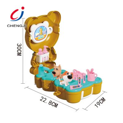 China Kids Plastic 20pcs Pet Shop Role Play Set Suitcase-Pretend-Game Toys CJ-1520387 for sale