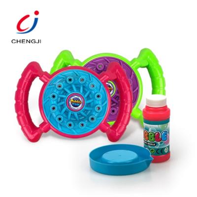 China Plastic 2 Color Funny Outdoor Toys , Electric Flywheel Bubble Machine Toys for sale