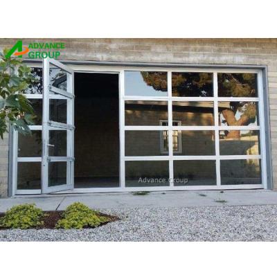 China Modern Full View Aluminum Glass Garage Door With Doorway Full View Aluminum for sale