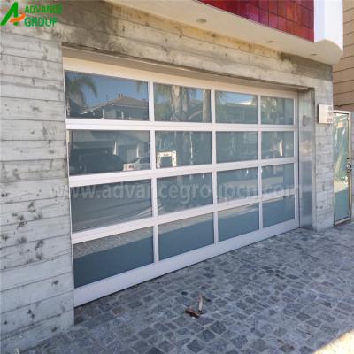 China Folding AD - AGGD1809 Insulated Tempered Glass Garage Door With Plexiglass Garage Doors for sale