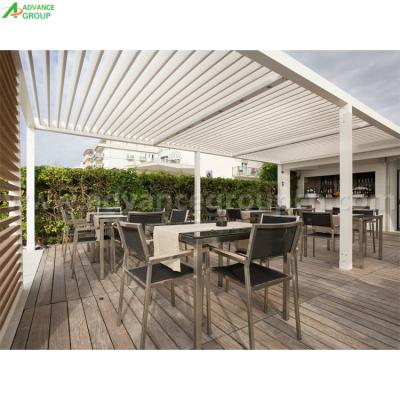 China Easily Assembled Chinese Waterproof Motorized Opening Aluminum Louvre Roof Garden Pergola for sale