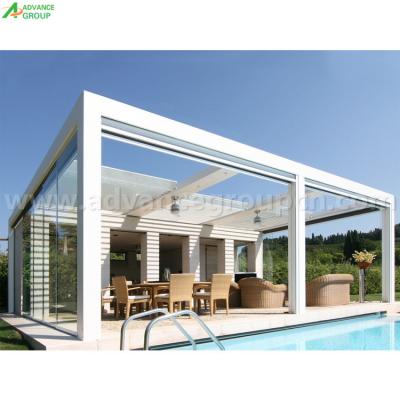 China Easily Assembled Garden Using Outdoor White Pavilion Aluminum Pergola with Lights for sale