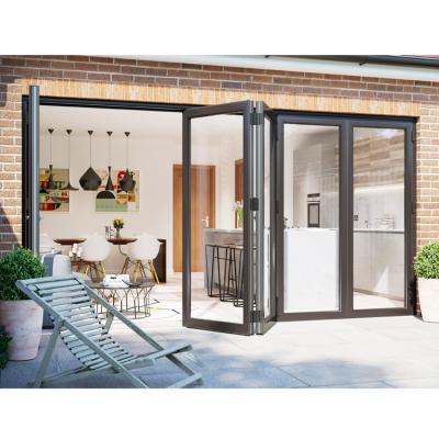 China 2020 hot sale modern aluminum glass bifold doors/folding door/glass doors made in Guangzhou factory for sale