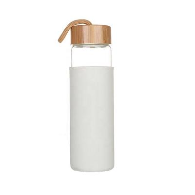 China 500ml Bpa Free Custom Viable Borosilicate Wide Mouth Sports Glass Water Bottle for sale