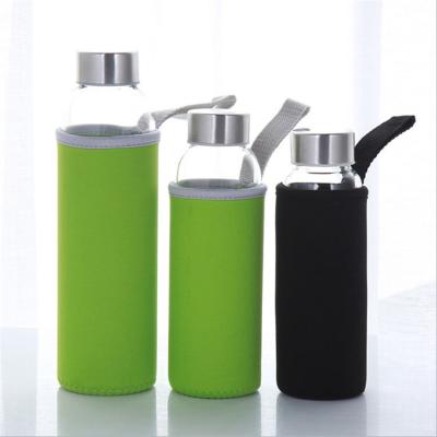 China Sustainable Borosilicate Glass Water Bottles For Home And Outdoor Sports Cut-Resistant for sale