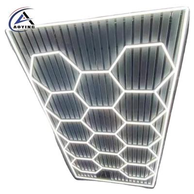 China Hot Sale14 AoYing 2023 Hexagon Car Workshop Light Hexagon Car Workshop Detailing Ceiling Led System Lights Garage Wall Light for sale