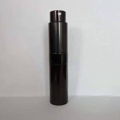 China 8ml Customizable Color Cheap Cosmetic Twist Up Spray Perfume Bottle Travel Atomizer Plastic Black for sale