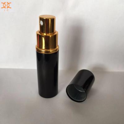 China Recyclable Material Aluminum Material Personal Care Perfume Atomizer Black Bottle Refillable Perfume 10ml for sale