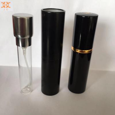 China High Quality Luxury Spray Bottle 8ml 10ml Black Color Perfume Atomizer Metal Bottle Recyclable Mini Material Fragrance for sale