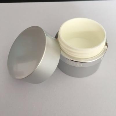 China High Quality Promotion Face Cream Aluminum Empty Plastic Jar Jar Silver Material 30g Container for sale