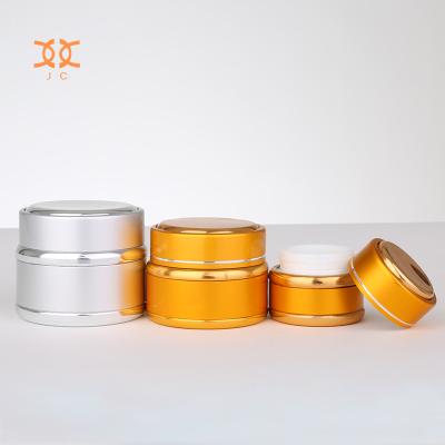 China High-end luxury aluminum material skin care cream daily care empty jar gold jar eye cream use for sale